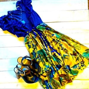 Free people velvet mesh lace ruffle babydoll dress